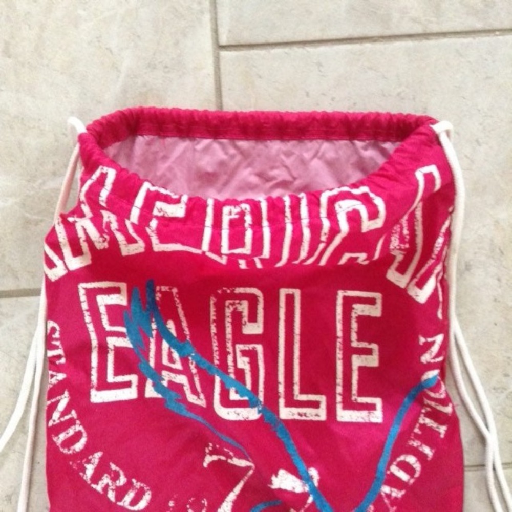 Pink American Eagle Pull Backpack - image 4